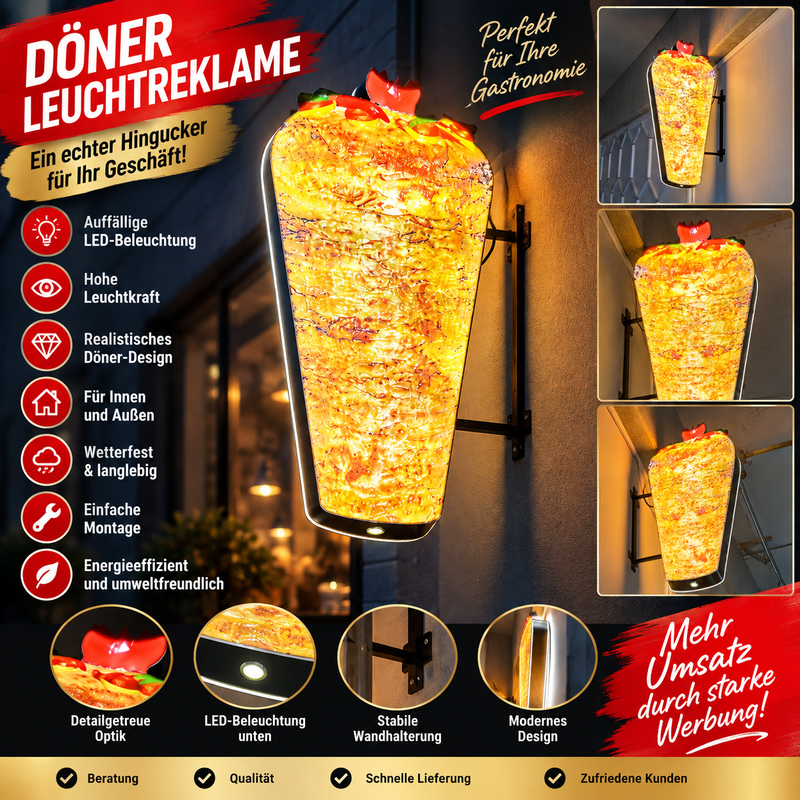 Döner Leuchtreklame – auffällige LED-Werbung für Gastronomie